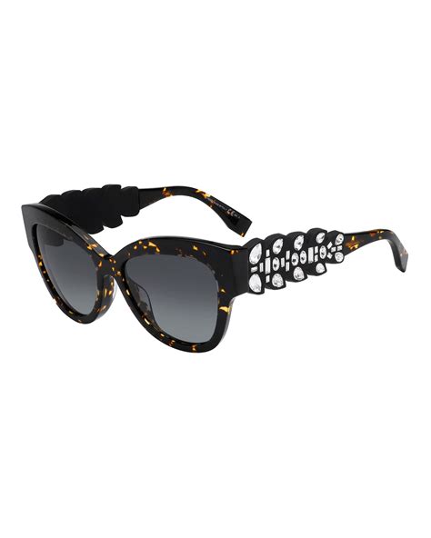 fendi rhinestone trim cat eye sunglasses|occhiali Fendi cat eye.